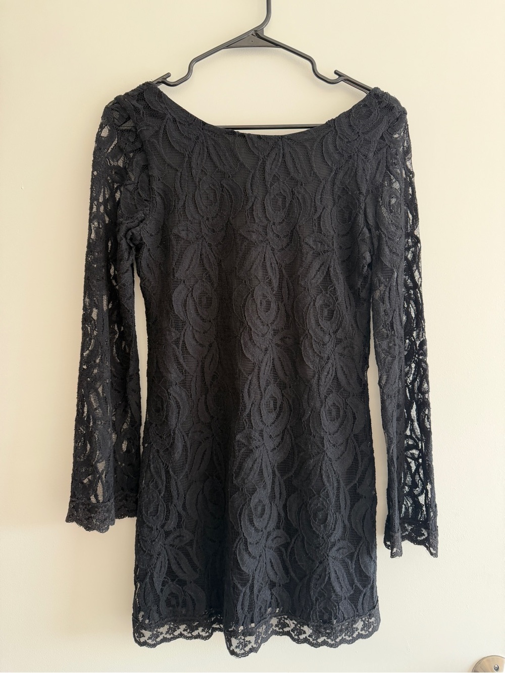 Fire Los Angeles Black Lace Long Sleeve Mini Dress
